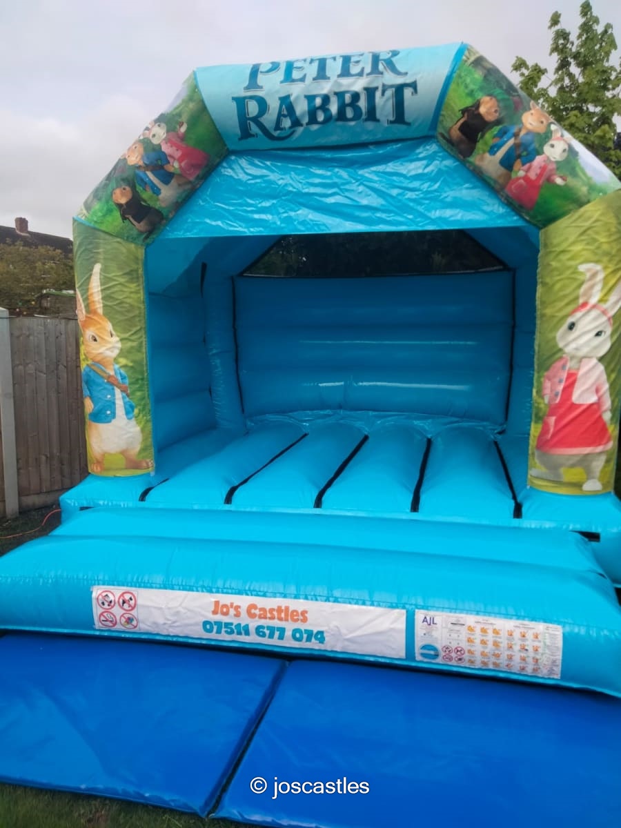Light Blue peter rabbit castle - Hire in colchester | joscastles